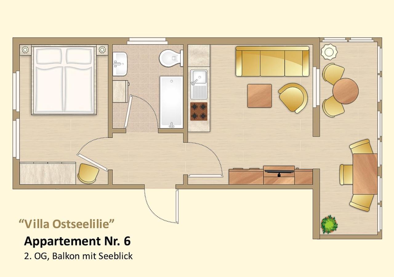 Villa Ostseelilie - Appartements Mit Balkon Und Meerblick Sassnitz Bilik gambar